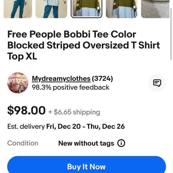 Free People Bobbi Striped Oversized Tee - Picture 11 of 11